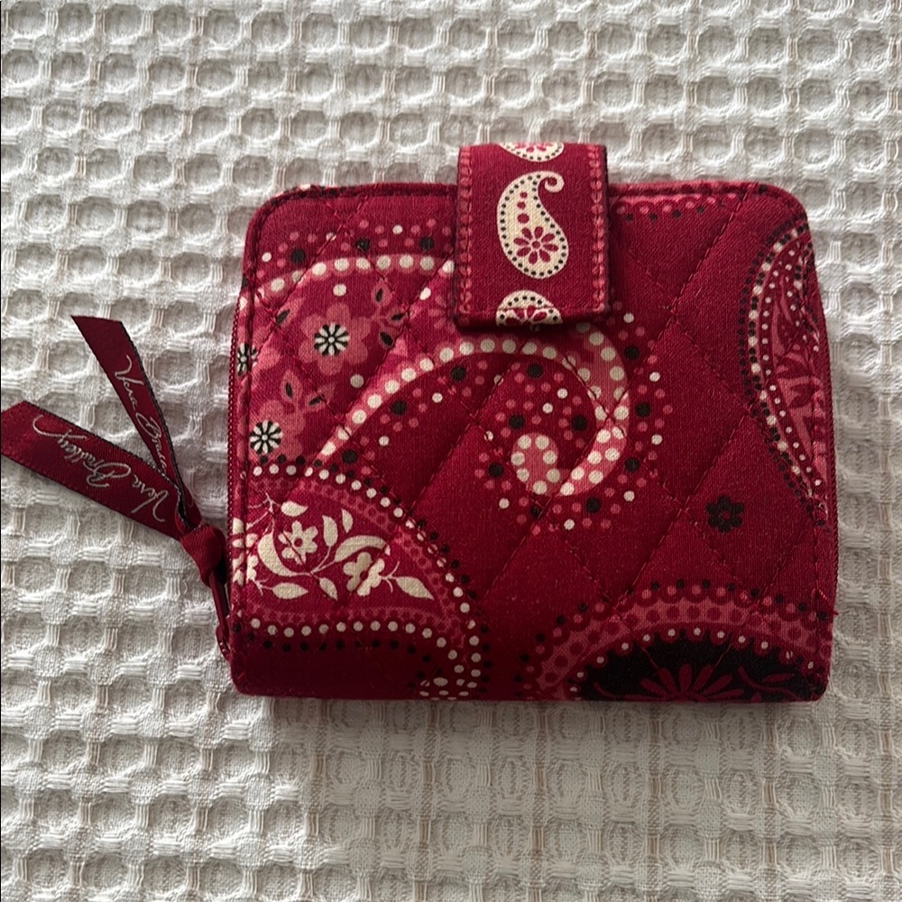 Vera Bradley Red Compact Wallet with Swirl Design